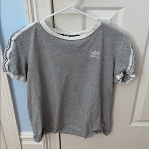 Adidas Gray & White Comfy Short Sleeve Tee Shirt